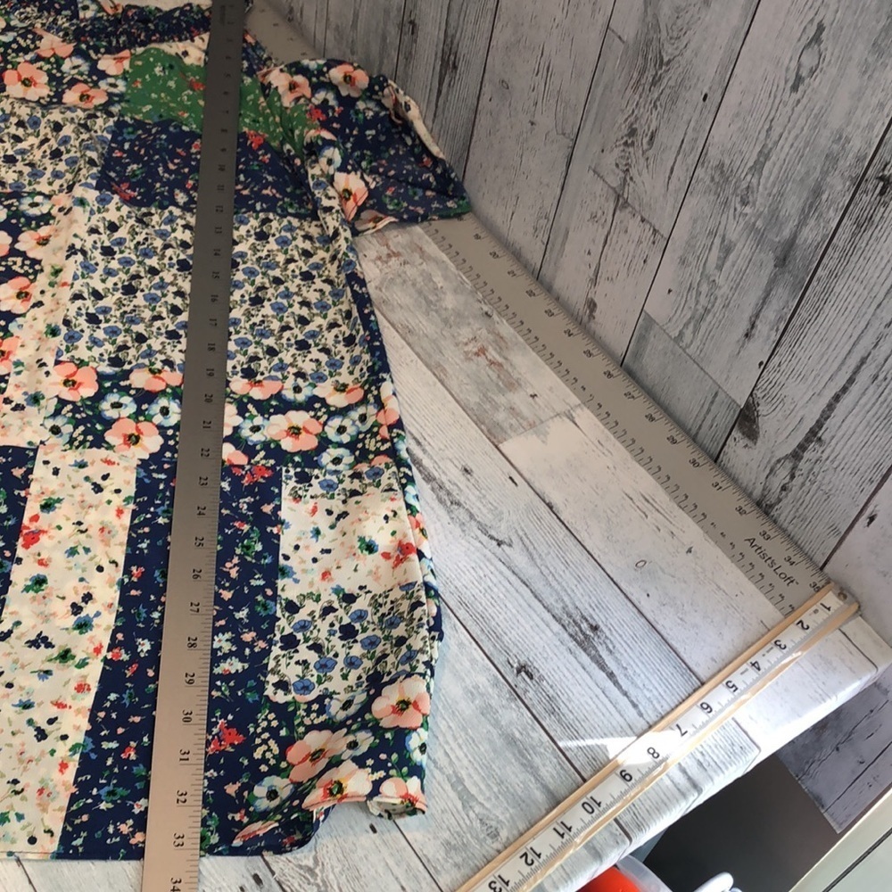 Zara Basic Floral Patchwork Cold Shoulder Dress S… - image 4